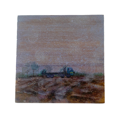 ANNIKA HARDING | ‘Weather (Driving Rain)’ | Acrylic on black walnut timber