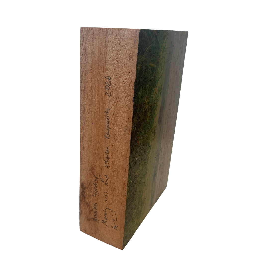 ANNIKA HARDING | 'Morning mist and Atherton raspberries' | Acrylic on Queensland maple timber