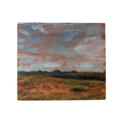 ANNIKA HARDING | ‘Changing skies and volcanic landscape near Yungaburra’ | Acrylic on northern blackwood timber