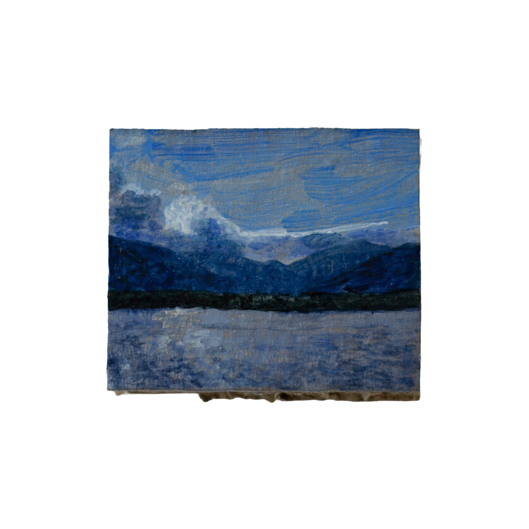 ANNIKA HARDING | ‘Inlet mood (7:11am 3 April)’ | Acrylic on cardboard