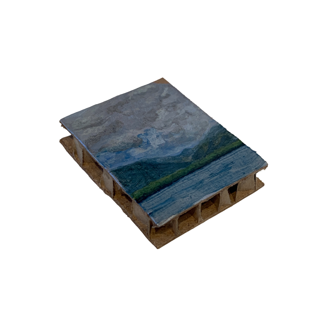 ANNIKA HARDING | ‘Inlet mood (5:56pm 3 April)’ | Acrylic on cardboard