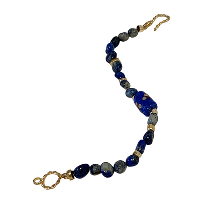 ARTIZ | 'Lapis Lazuli' Bracelet #1 | Lapis Lazuli | Glass Bead
