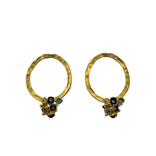 ARTIZ | 'Bunch of Blue Earrings' | Bronze / blue enamel