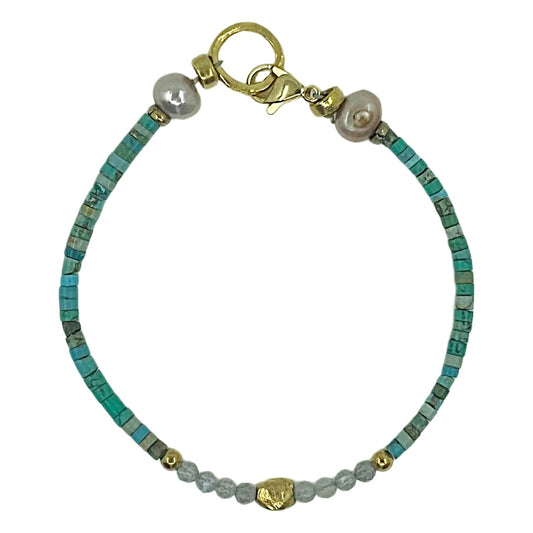ARTIZ | 'Classic Bracelet (2)' | Turquoise / labrodarite