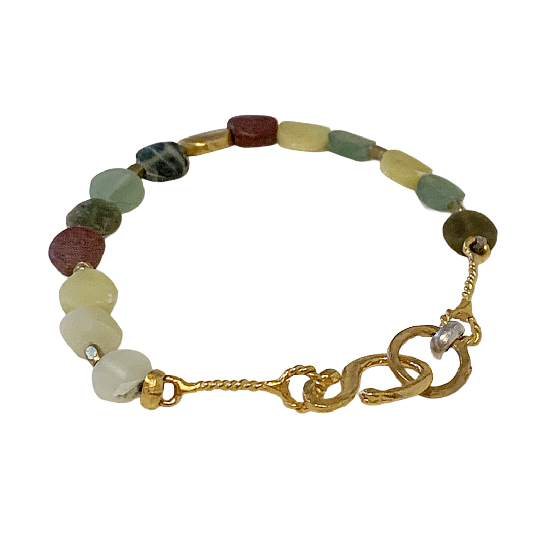 ARTIZ | 'Jade' Mixed Bracelet | Jade + Bronze
