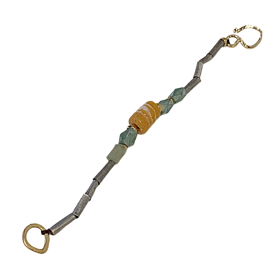 ARTIZ | 'Autumn Season' Bracelet #4 | Metal + Glass beads | Bronze