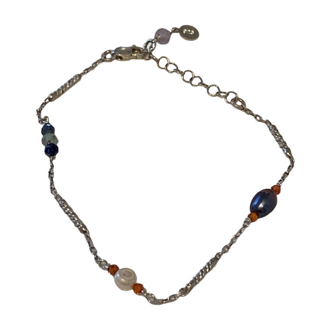 ARTIZ | 'Pearl Bar Charm' Bracelet #2 | Pearls + Sterling Silver