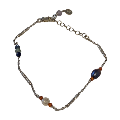 ARTIZ | 'Pearl Bar Charm' Bracelet #2 | Pearls + Sterling Silver