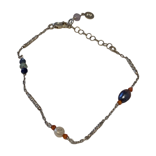 ARTIZ | 'Pearl Bar Charm' Bracelet #2 | Pearls + Sterling Silver