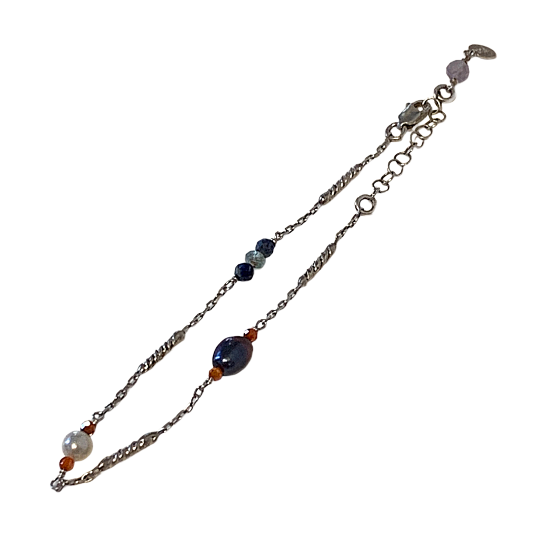 ARTIZ | 'Pearl Bar Charm' Bracelet #2 | Pearls + Sterling Silver