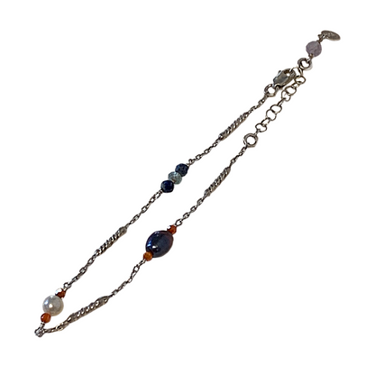 ARTIZ | 'Pearl Bar Charm' Bracelet #2 | Pearls + Sterling Silver