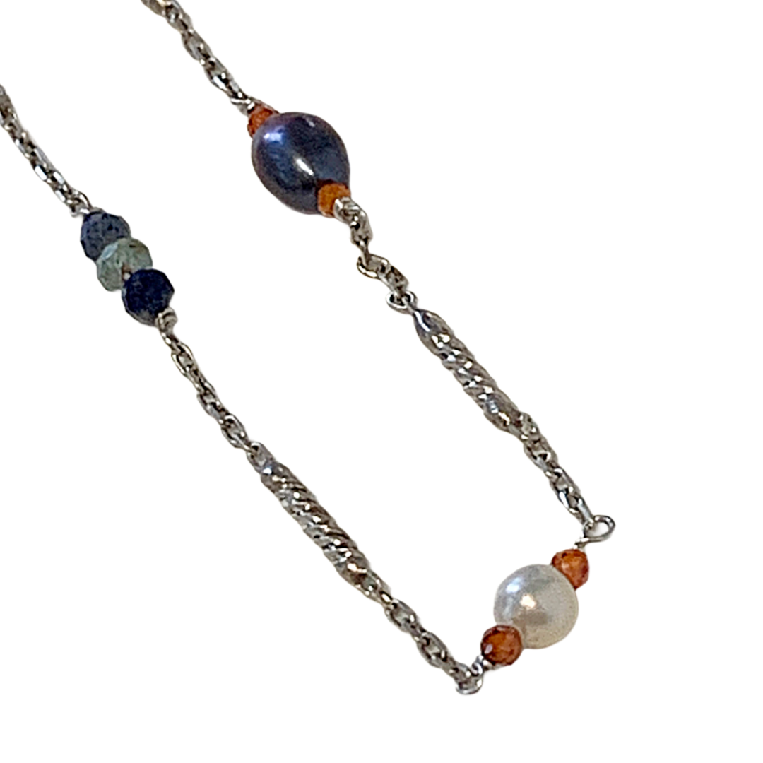 ARTIZ | 'Pearl Bar Charm' Bracelet #2 | Pearls + Sterling Silver