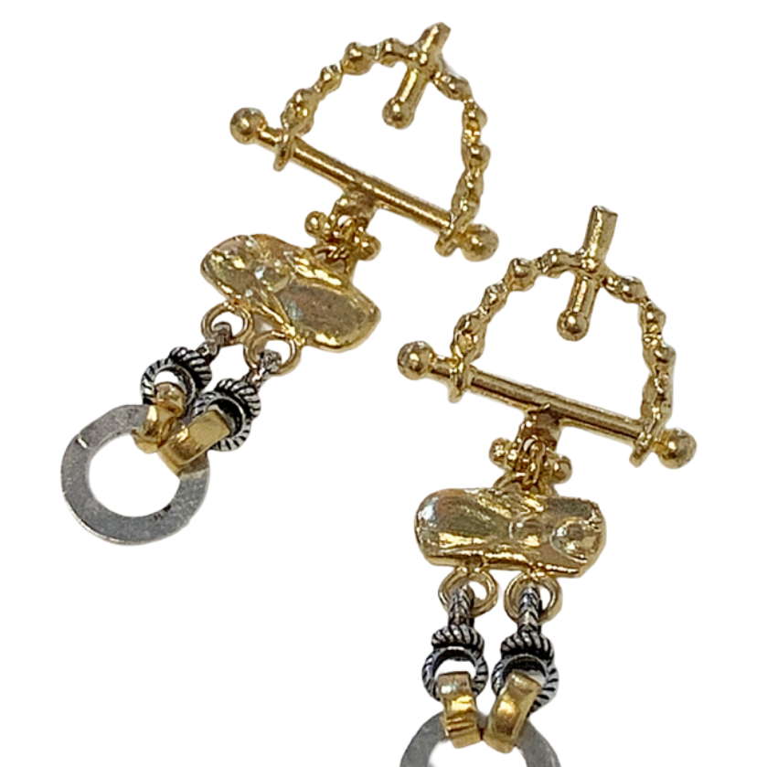 ARTIZ | 'Arch Charm' Earrings | Bronze + silver