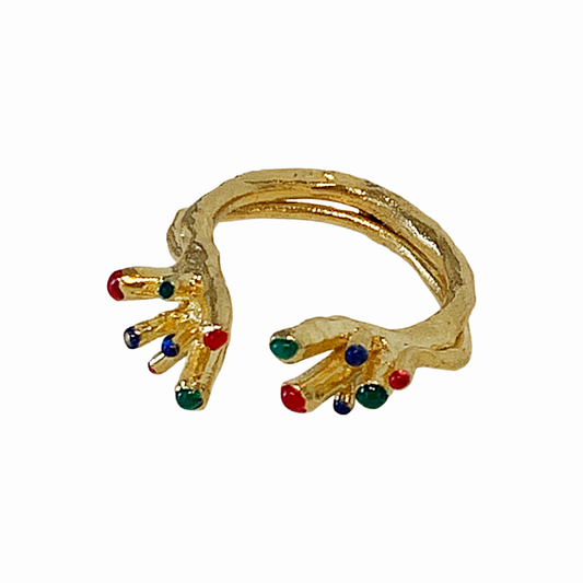 ARTIZ | 'Cluster Ring’ Small | Gold Plated Bronze + Enamel