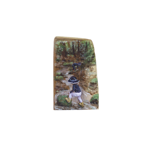 ANNIKA HARDING | 'Affinity for water' | 2026 | Acrylic on timber offcut | 115 x 75 x 35 mm