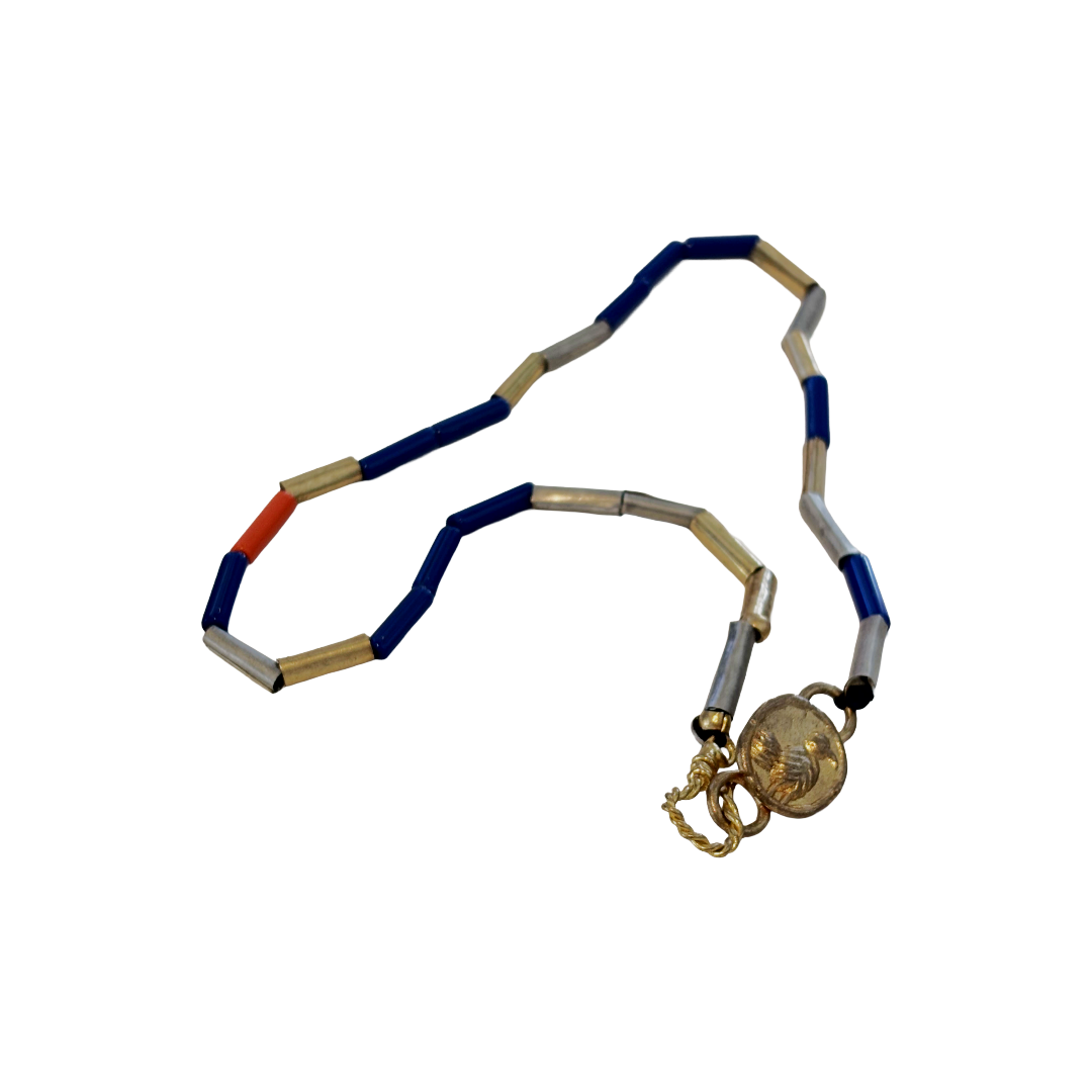 ARTIZ | Wrap Bead Bracelet’ | Lapiz lazuli, gemstone, metal + glass beads | bronze findings