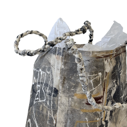 JULIE POULSEN | ‘Coffee Bean bag' (1) | Re-cycled painting / plaited handle | Small