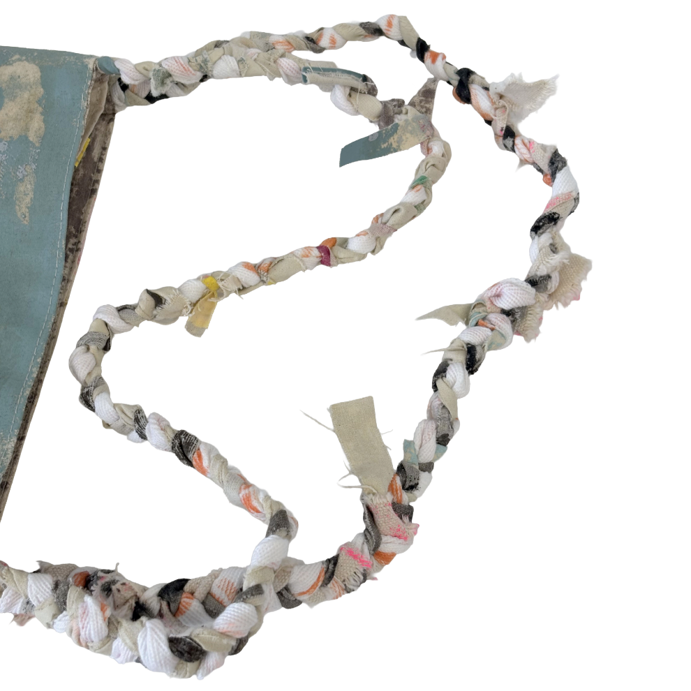 JULIE POULSEN | ‘Coffee Bean bag' (3) | Re-cycled painting / plaited handle | Small