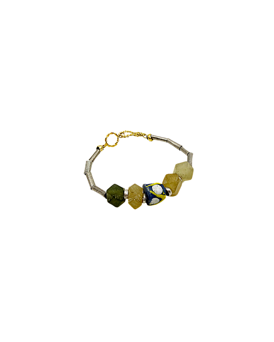 ARTIZ | 'Spring Bracelet’ No.9 | African glass beads / jade / silver