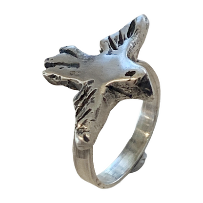BREATH AND ESSENCE | 'Sky Messenger' Bird Ring | Sterling Silver