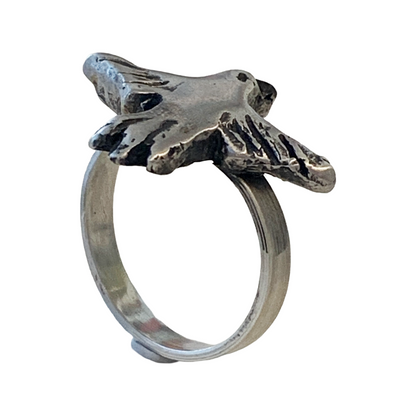 BREATH AND ESSENCE | 'Sky Messenger' Bird Ring | Sterling Silver