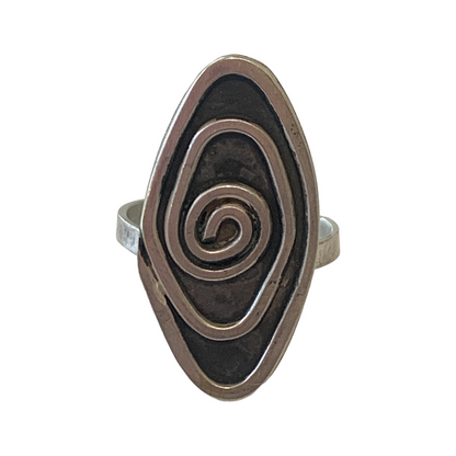 BREATH AND ESSENCE | ‘Spiral Ring' | Sterling Silver / Patina Finish