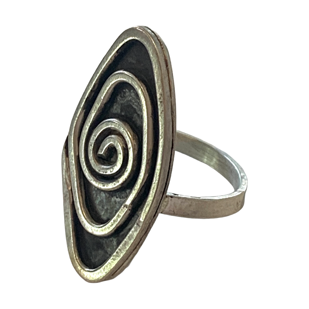 BREATH AND ESSENCE | ‘Spiral Ring' | Sterling Silver / Patina Finish