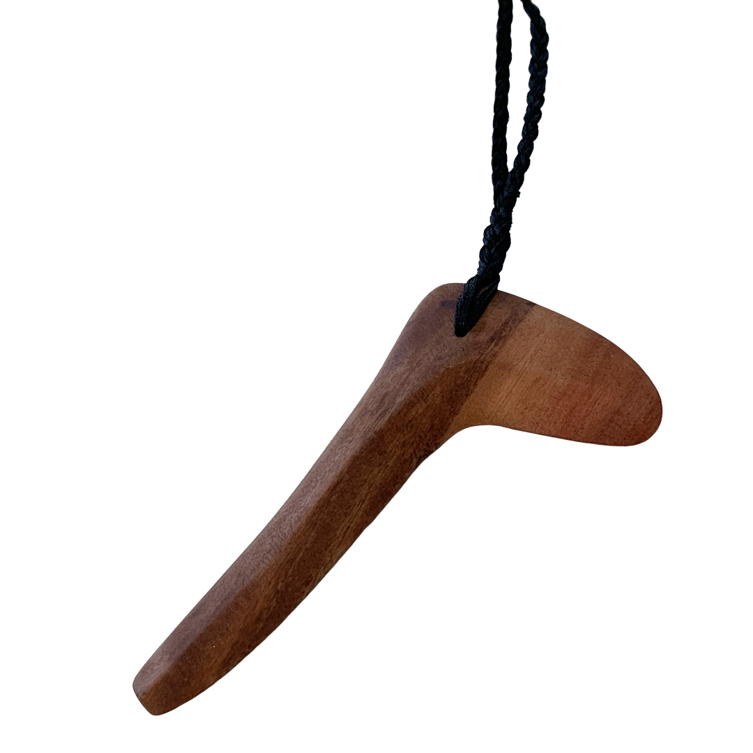 BULBURA CREATIONS | ‘Hunting Boomerang Necklace’ | Aboriginal Artefact / Blue Gum
