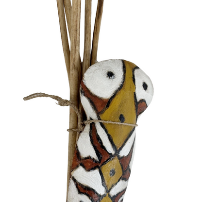 PHILIP DENHAM - Girringun Art Centre | 'Bagu with Jiman' | Milky pine / ochre