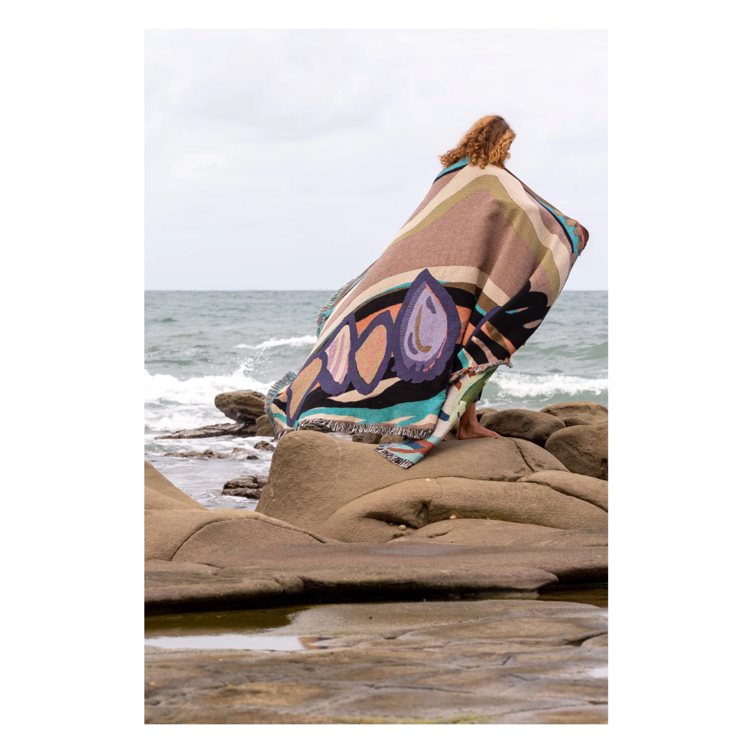 MUNIMBA-JA ART CENTRE - Libby Harward | 'Bambara (Pathways) Blanket' | Recycled Cotton Blanket