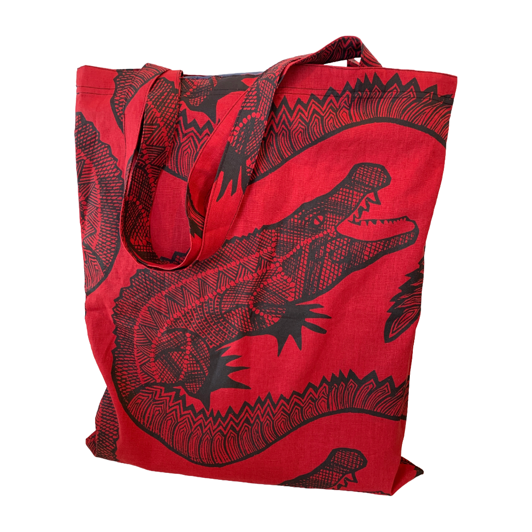 KUKU BULKAWAY ART CENTRE | ‘Crocodile’ Tote Bag | Cotton / screenprint