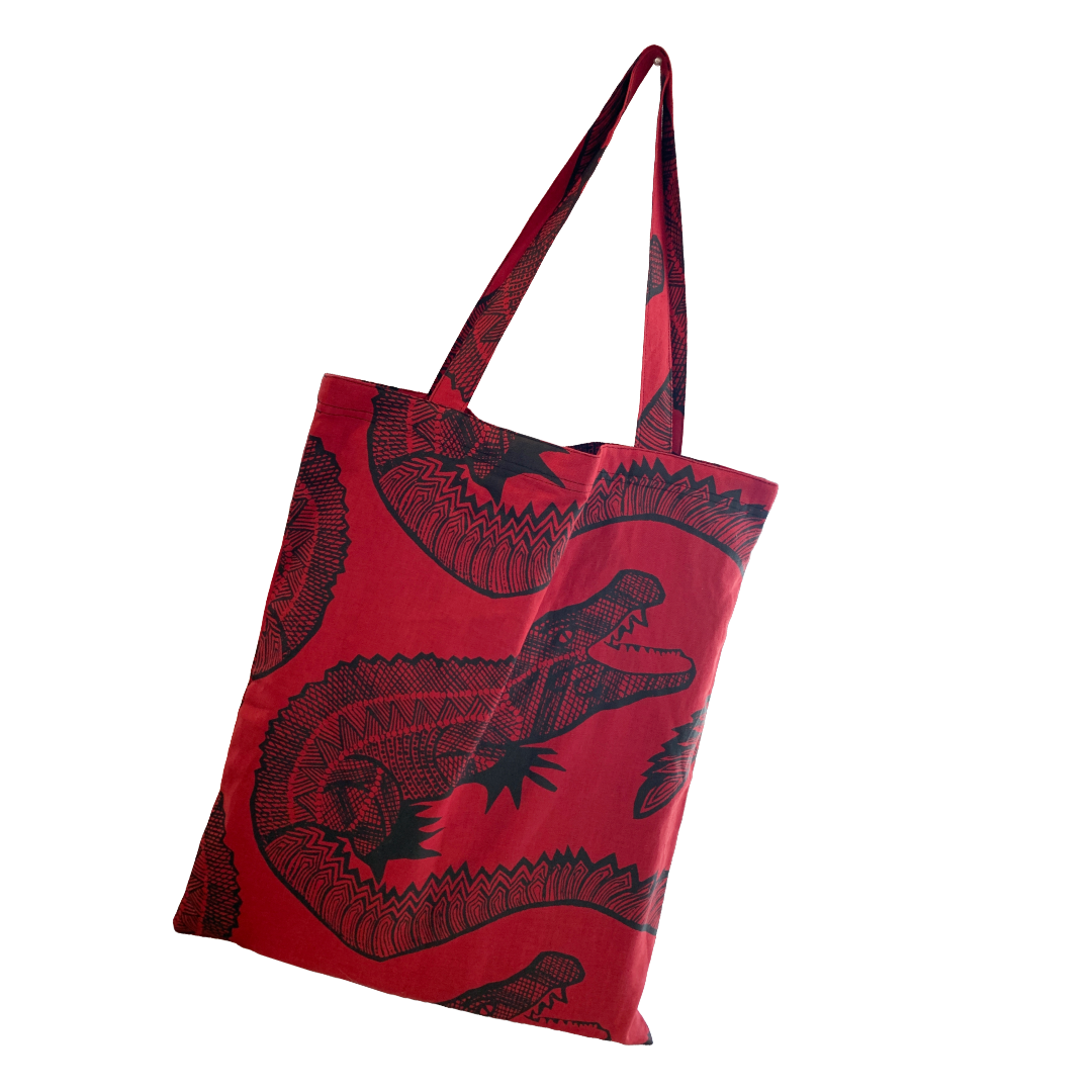 KUKU BULKAWAY ART CENTRE | ‘Crocodile’ Tote Bag | Cotton / screenprint