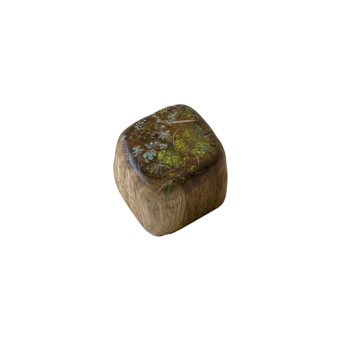 ANNIKA HARDING | 'Close looking (Aranda Bushland)' | 2026 | Acrylic on timber offcut | 40 x 40 x 35 mm