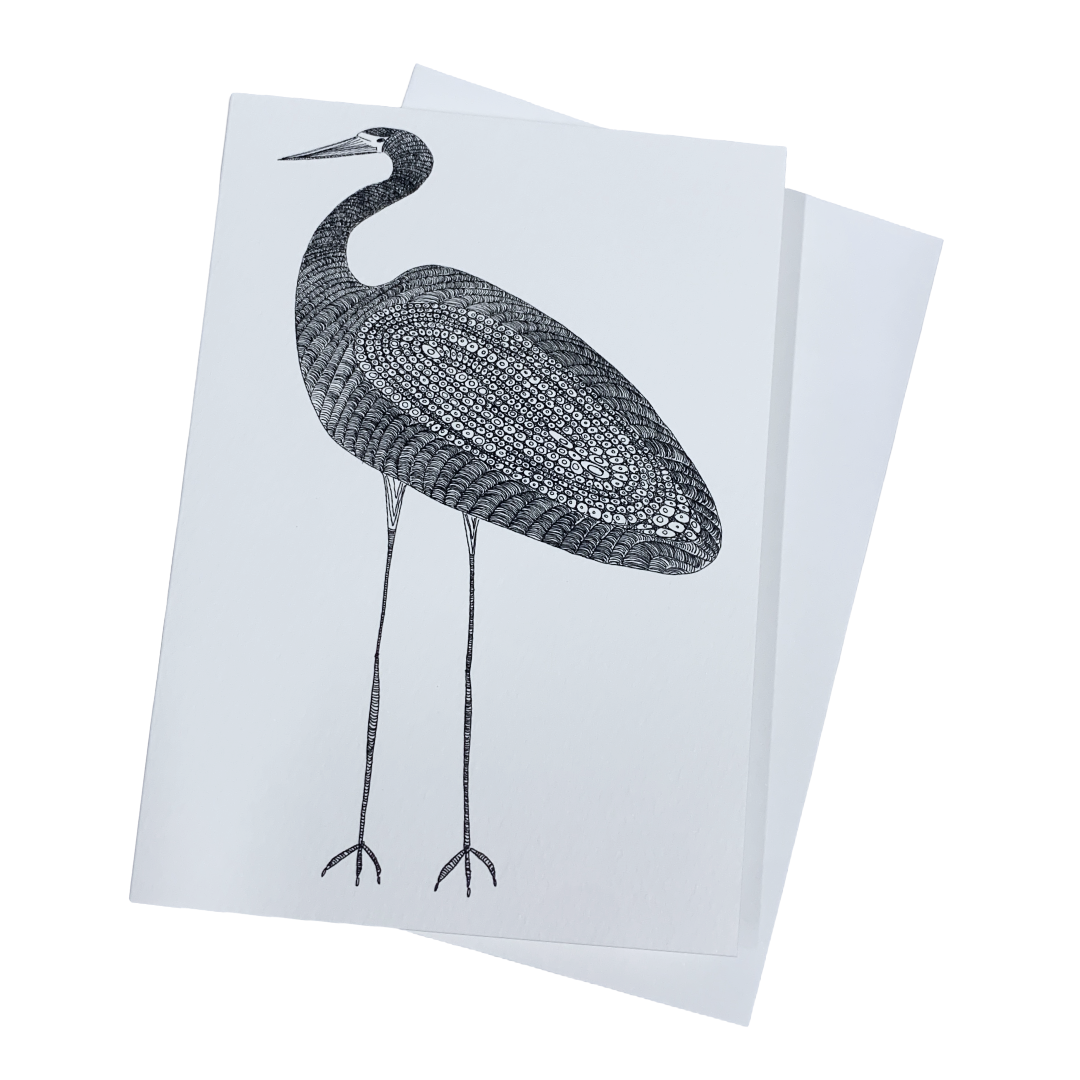 DELVENE COCKATOO-COLLINS | ‘Garagun Heron Greeting Card' | with envelope