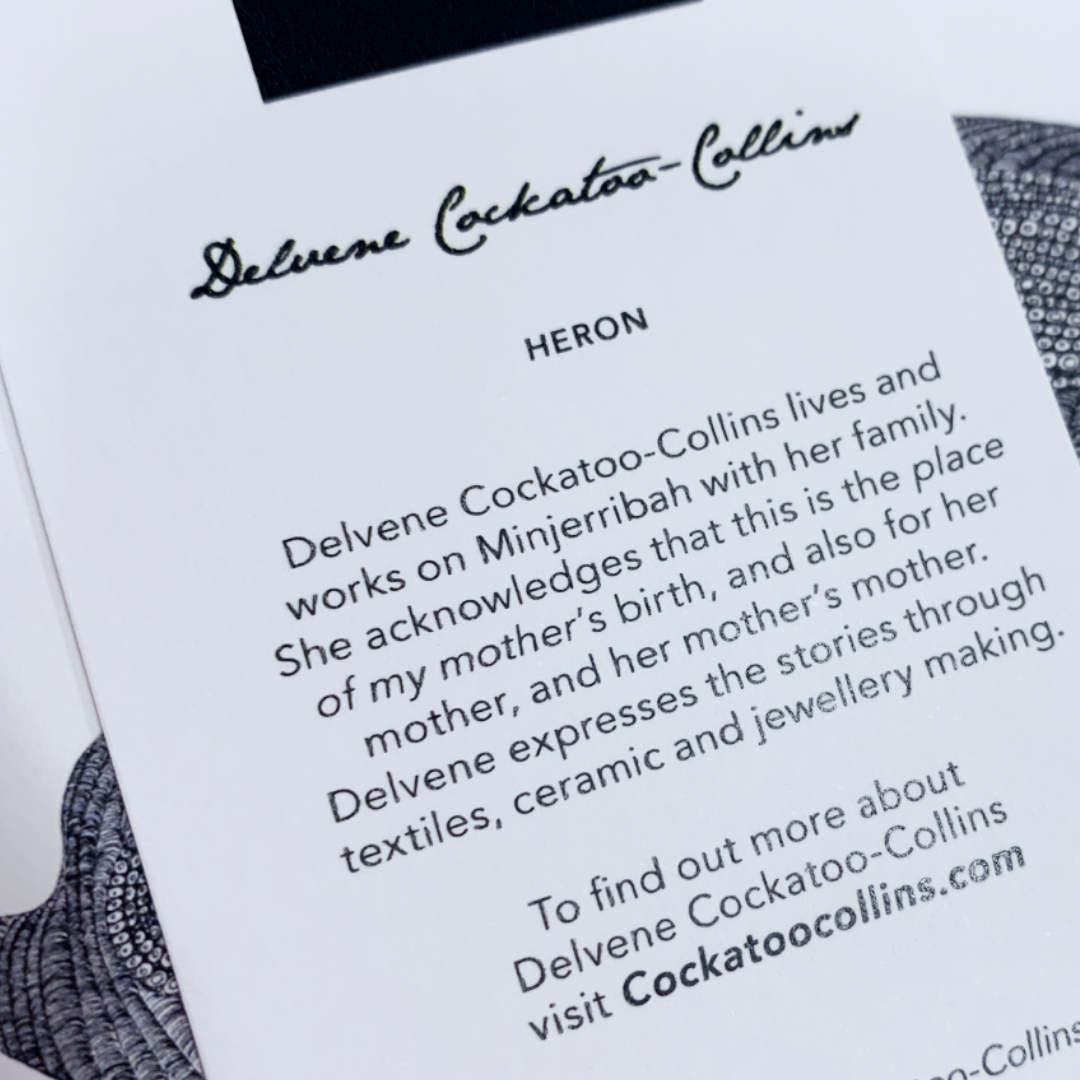 DELVENE COCKATOO-COLLINS | ‘Garagun Heron Greeting Card' | with envelope