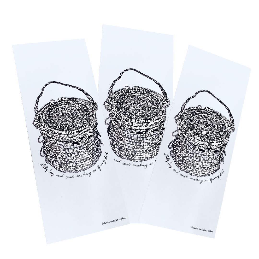 DELVENE COCKATOO-COLLINS | ‘Basket Bookmark' | Printed Textured Card