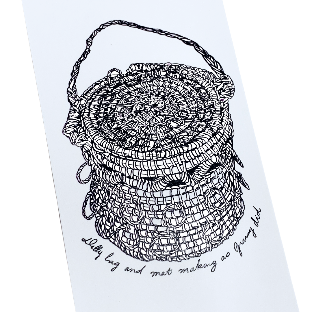 DELVENE COCKATOO-COLLINS | ‘Basket Bookmark' | Printed Textured Card