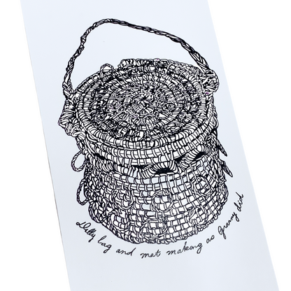 DELVENE COCKATOO-COLLINS | ‘Basket Bookmark' | Printed Textured Card