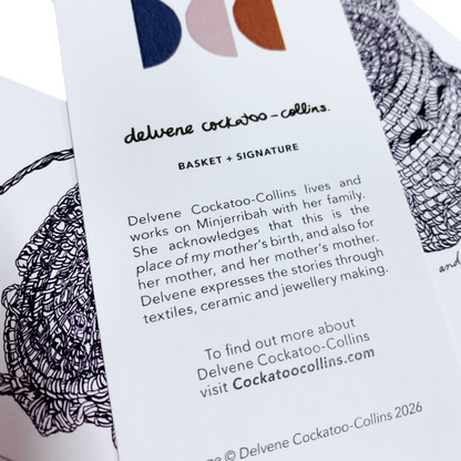 DELVENE COCKATOO-COLLINS | ‘Basket Bookmark' | Printed Textured Card
