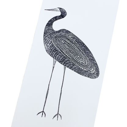 DELVENE COCKATOO-COLLINS | ‘Garagun Heron Bookmark' | Printed Textured Card