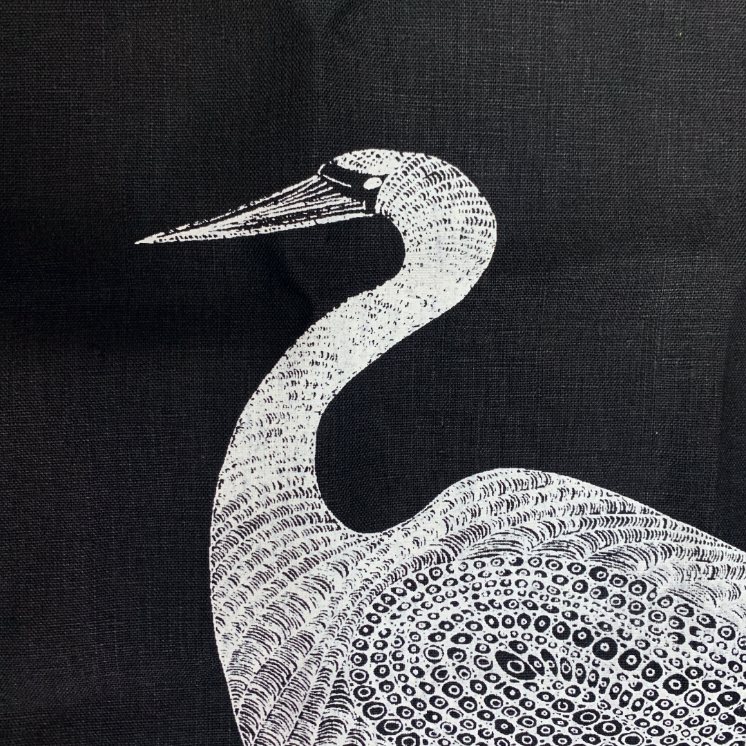 DELVENE COCKATOO-COLLINS | ‘Garagun Heron' Tea Towel | handprinted linen