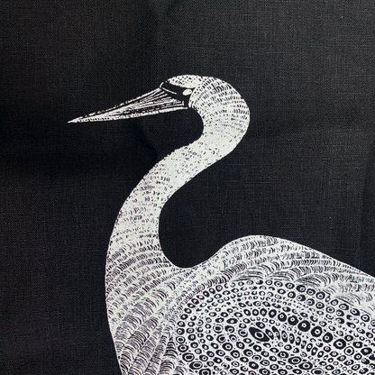 DELVENE COCKATOO-COLLINS | ‘Garagun Heron' Tea Towel | handprinted linen