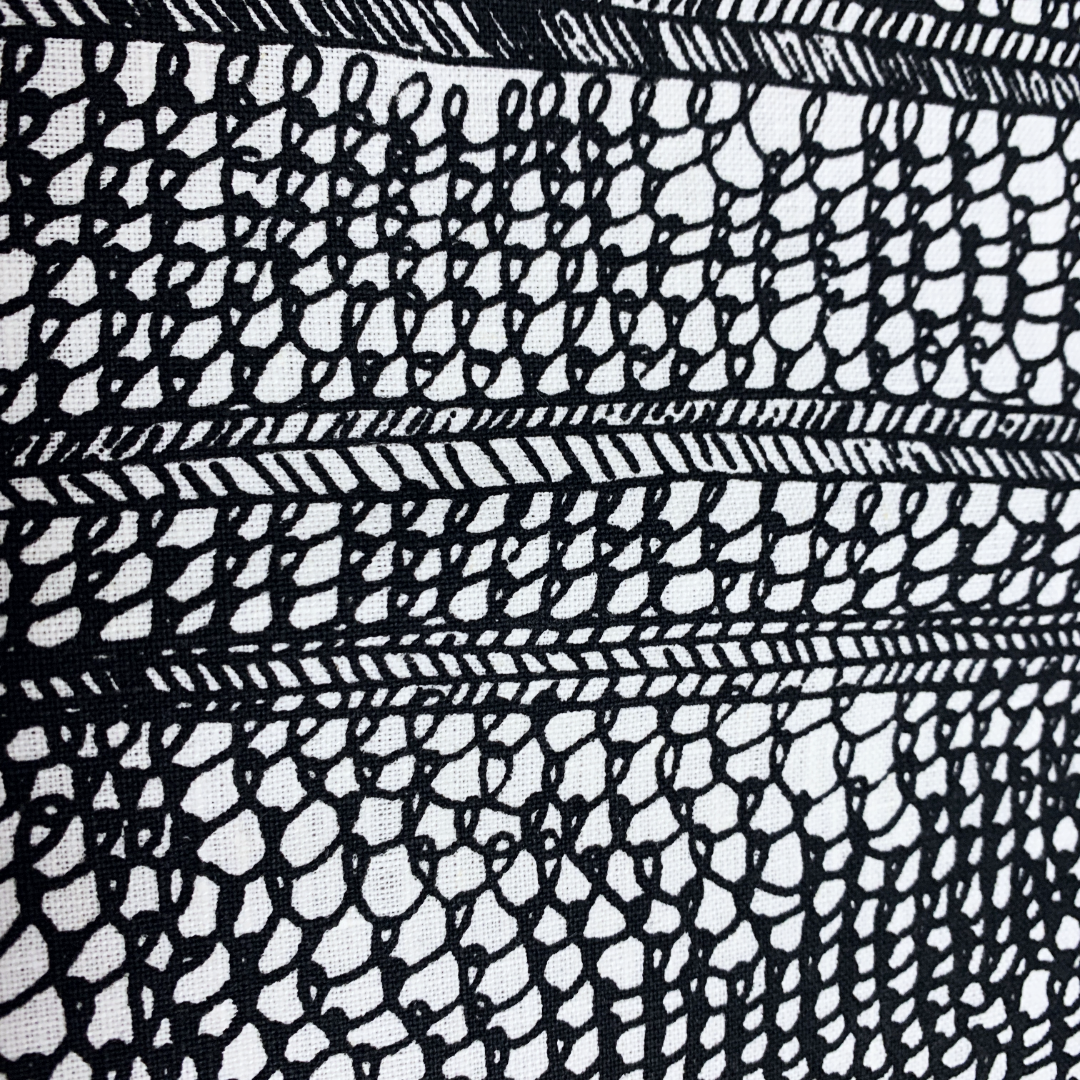 DELVENE COCKATOO-COLLINS | ‘Six Generations' Tea Towel | handprinted linen | 70 (h) x 50 (w) cm