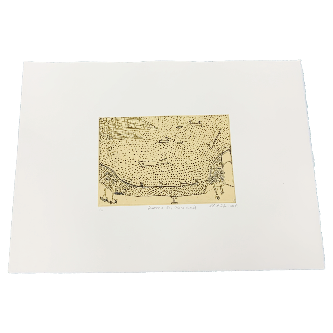 RUBEN AMBRYM | 'Yarrabah Bay Turtle Hunting' | Etching