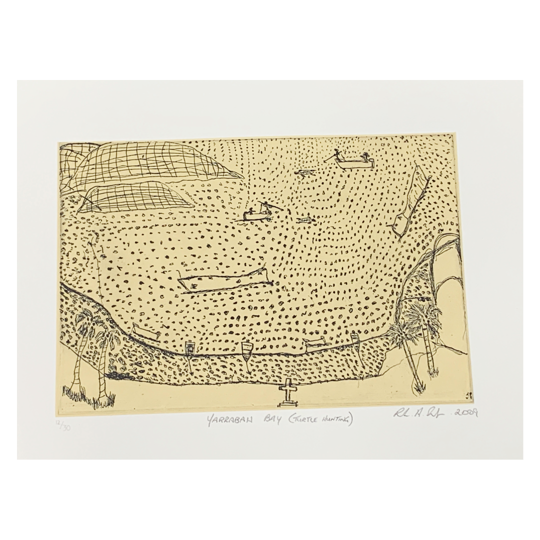 RUBEN AMBRYM | 'Yarrabah Bay Turtle Hunting' | Etching