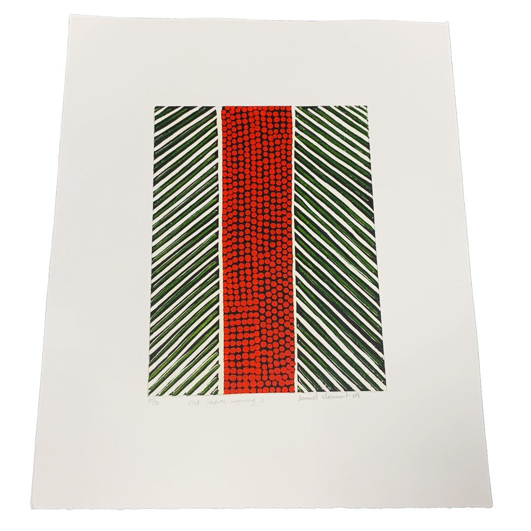 SAMUEL CLARMONT | 'Old ladies weaving II' Etching