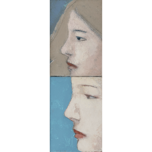 KAI HAGBERG & ANNI HAGBERG | 'Composition of two faces No.1' | 2024-26 | Acrylic on canvas | H 330 x W 115 mm