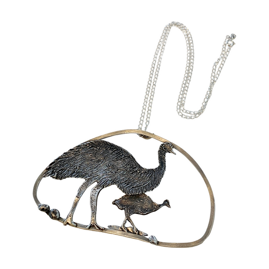MELISSA STANNARD | ‘Dhinawan Emu’ | Sterling silver pendant with patina
