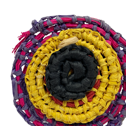 FLASH BLAK | ‘Large Woven Brooch' - Multi-coloured' | | raffia