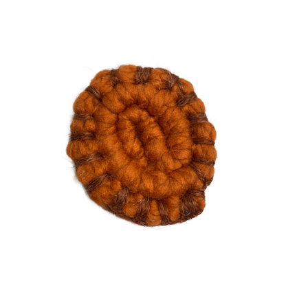 FLASH BLAK | ‘Woven Brooch' - small orange | yarn